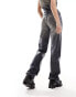 Фото #4 товара Weekday Arrow co-ord wax coated low waist regular fit straight leg jeans in washed blue