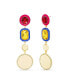 ფოტო #1 პროდუქტის Rhinestone and Enamel Drop Post Earring