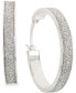 ფოტო #1 პროდუქტის Glitter Hoop Earrings in Sterling Silver, Created for Macy's