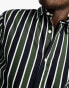 Jack & Jones Originals bold stripe short sleeve shirt in dark green