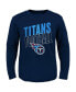 ფოტო #1 პროდუქტის Big Boys Navy Tennessee Titans Showtime Long Sleeve T-shirt
