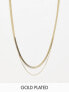 Фото #1 товара Pieces exclusive 18k plated 2 chain necklace in gold