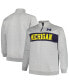 Men's Heather Gray Michigan Wolverines Big and Tall Fleece Quarter-Zip Jacket