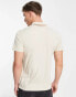 ASOS DESIGN polo t-shirt in brown colour block with retro collar & zip