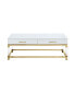 Casandra 2-Drawer High Gloss Coffee Table with Acrylic Legs and Metal Base