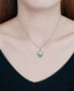 ფოტო #2 პროდუქტის Cubic Zirconia Textured Heart Pendant Necklace in Sterling Silver, 16" + 2" extender, Created for Macy's