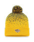 Фото #2 товара Men's Gold Nashville Predators Iconic Gradient Cuffed Knit Hat with Pom