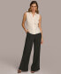 ფოტო #4 პროდუქტის Women's Sleeveless Satin Button Front Blouse