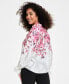 Фото #5 товара Women's Ruffled-Neck Floral-Print Top, Created for Macy's