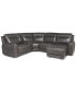 Фото #1 товара CLOSEOUT! Blairemoore 5-Pc. Leather Power Chaise Sectional with 1 USB Console and 1 Power Recliner, Created for Macy's