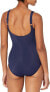 Gottex Women's Standard Square Neck One Piece Swimsuit Blue Size 8