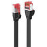 Lindy 1m Cat.6 U/FTP Flat Cable - Black - 1 m - Cat6 - U/FTP (STP) - RJ-45 - RJ-45