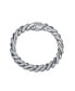 ფოტო #3 პროდუქტის Sterling Silver White Gold Plated Clear Round Cubic Zirconia Wavy Twisted Bracelet