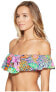 Trina Turk 257007 Women Off Shoulder Ruffle Bandeau Bikini Top Swimwear Size 8