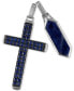 Esquire Men's Jewelry 2-Pc. Set Lapis Lazuli & Cubic Zirconia Dog Tag & Cross Pendants in Sterling Silver, Created for Macy's