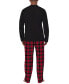 ფოტო #2 პროდუქტის Men's Cozy Lodge 2-Pc. Solid French Terry Sweatshirt & Plaid Pajama Pants Set