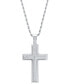 ფოტო #2 პროდუქტის Men's Stainless Steel "Our Father" English Prayer Spinner Cross 24" Pendant Necklace