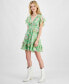Фото #5 товара Juniors' Floral-Print Ruffled Fit & Flare Dress