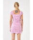 ფოტო #5 პროდუქტის Women's Ruched Mini Dress with Cap Sleeves