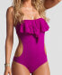 Фото #1 товара L Space Dreamer Berry Cut Out Womens Pink One Piece Stylish Swimsuit Size 10