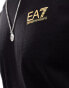 EA7 t-shirt in black with gold chest logo