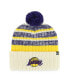 Фото #1 товара Men's Cream Los Angeles Lakers Tavern Cuffed Knit Hat with Pom