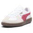Фото #2 товара Puma Palermo Leather Lace Up Womens Grey, Red, White Sneakers Casual Shoes 3976