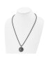 Фото #2 товара Chisel antiqued Brushed Black IP-plated Earth Pendant Box Chain Necklace