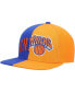 ფოტო #2 პროდუქტის Men's Royal, Orange New York Knicks Half and Half Snapback Hat