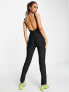 Band Of Stars premium side split leg bandage jumpsuit in black