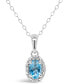 ფოტო #1 პროდუქტის Gemstone and Diamond Accent Pendant Necklace in Sterling Silver