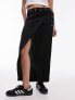 Topshop eyelet wrap low rise midi skirt in black 36 - фото #9