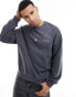 ADPT oversized sweatshirt with script back print in grey