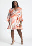 Plus Size Ruffle Hem Wrap Dress