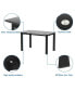 Фото #10 товара Modern Tempered Glass Dining Table, Simple Rectangular Metal Table Legs Living Room Kit