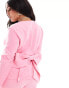 Фото #1 товара ASOS LUXE Curve co-ord sweetheart tailored blazer with bow back in pink