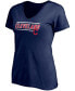 ფოტო #3 პროდუქტის Women's Navy Cleveland Indians Plus Size Mascot in Bounds V-Neck T-shirt