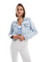 Фото #1 товара Hollister cropped denim jacket in light wash blue