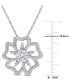 ფოტო #4 პროდუქტის Lab-Grown Moissanite Openwork Flower 18" Pendant Necklace (1-1/10 ct. t.w.) in Sterling Silver