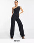 Фото #1 товара Vesper Petite one slash shoulder jumpsuit in black