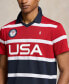 Фото #4 товара Men's Team USA Custom Slim-Fit Stretch Striped Mesh Polo Shirt