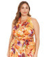 ფოტო #3 პროდუქტის Plus Size Floral-Print Chiffon Maxi Dress