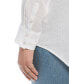 Plus Size Easy Linen Long Sleeve Button-Down Shirt