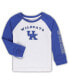 Фото #1 товара Toddler Boys and Girls Royal, White Kentucky Wildcats Two-Hit Raglan Long Sleeve T-shirt