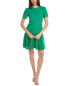 Maison Tara Boucle A-Line Dress Women's Green 4