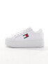 Фото #3 товара Tommy Jeans flatform trainers in white