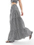 Esmee beach maxi skirt co-ord in gingham