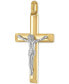 Фото #2 товара Esquire Men's Jewelry two-Tone Crucifix Pendant in Sterling Silver & 14k Gold-Plate, Created for Macy's