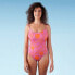 Фото #1 товара Liberty & Justice Women's High Leg Cheeky One Piece Swimsuit - Pink/Orange