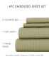 Фото #7 товара Expressed In Embossed by The Home Collection Striped 4 Piece Bed Sheet Set, King